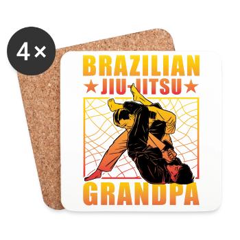Grand-père de Jiu-Jitsu brésilien - Dessous de verre (lot de 4) - blanc - Devant