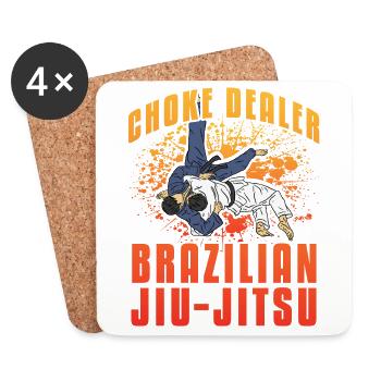 Choke Dealer Jiu-Jitsu Brésilien - Dessous de verre (lot de 4) - blanc - Devant