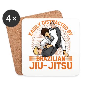 Facilement déchiffré par le Jiu-Jitsu brésilien - Dessous de verre (lot de 4) - blanc - Devant