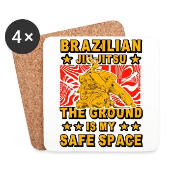 Brazilian Jiu-Jitsu the ground is my safe space - Untersetzer (4er-Set) - Weiß - Vorne