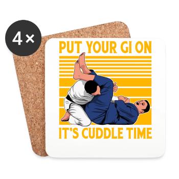 Le Jiu-Jitsu Brésilien met votre Gi en temps de câlins - Dessous de verre (lot de 4) - blanc - Devant