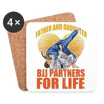Père et fille BJJ Partenaires pour la vie - Dessous de verre (lot de 4) - blanc - Devant