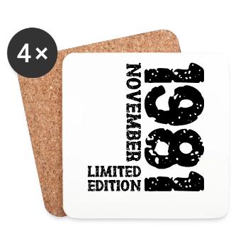 1981 novembre édition limitée 42e anniversaire décoration - Dessous de verre (lot de 4) - blanc - Devant