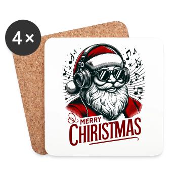 Merry Christmas Christmas Santa Claus - Coasters (set of 4) - white - Front