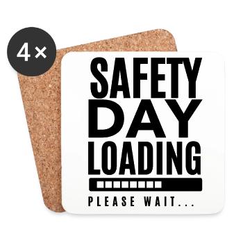 Safety Day Loading - Please Wait | Safety Day Gift - Coasters (set of 4) - white - Front