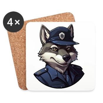 Wolves Policeman - Coasters (set of 4) - white - Front