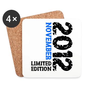 2012 November Limited Edition 11th Birthday Decoration - Coasters (set of 4) - white - Front