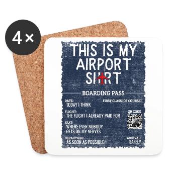 Urlaub Reisen Zitat - This Is My Airport - Untersetzer (4er-Set) - Weiß - Vorne