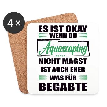 Aquascaping Lustiger Spruch für Mann & Frau - Untersetzer (4er-Set) - Weiß - Vorne