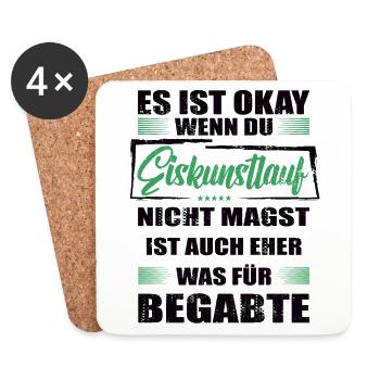 Eiskunstlauf Lustiger Spruch für Mann & Frau - Untersetzer (4er-Set) - Weiß - Vorne