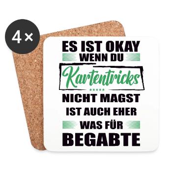 Kartentricks Lustiger Spruch für Mann & Frau - Untersetzer (4er-Set) - Weiß - Vorne