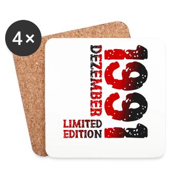 1991 Dezember Limited Edition 32. Geburtstag Deko - Untersetzer (4er-Set) - Weiß - Vorne