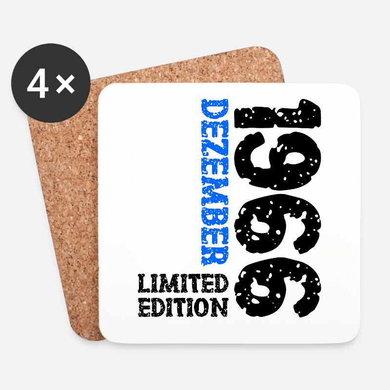 1966 Dezember Limited Edition 57. Geburtstag Deko - Untersetzer (4er-Set) - Weiß