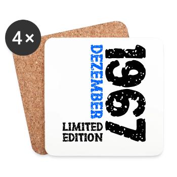1967 December Limited Edition 56th Birthday Decoration - Coasters (set of 4) - white - Front