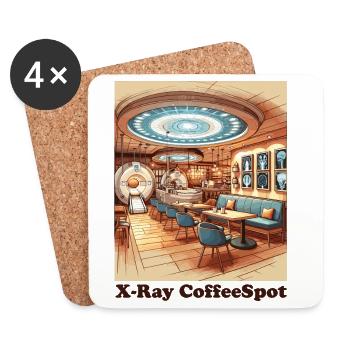 Café Radiologie Art médical Barista Manip Radio - Dessous de verre (lot de 4) - blanc - Devant