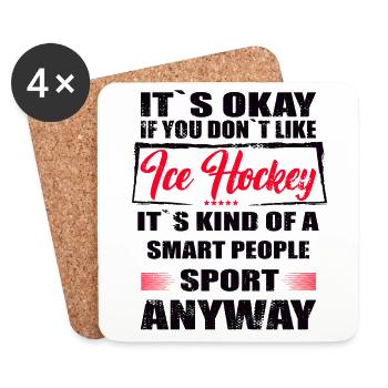 Ce n’est pas grave si vous n’aimez pas le hockey sur glace - Dessous de verre (lot de 4) - blanc - Devant