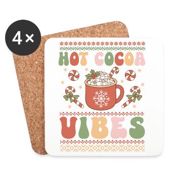 Hässlicher Weihnachtspullover - Untersetzer (4er-Set) - Weiß - Vorne