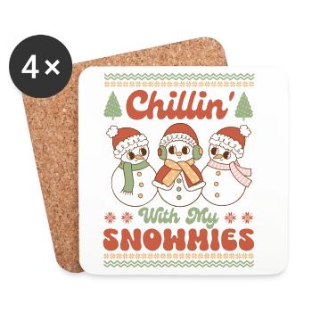 Hässlicher Weihnachtspullover - Untersetzer (4er-Set) - Weiß - Vorne