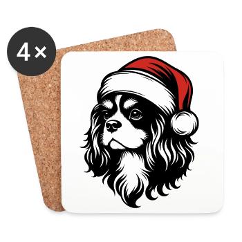 Cavalier King Christmas - Elegantes Geschenk - Untersetzer (4er-Set) - Weiß - Vorne