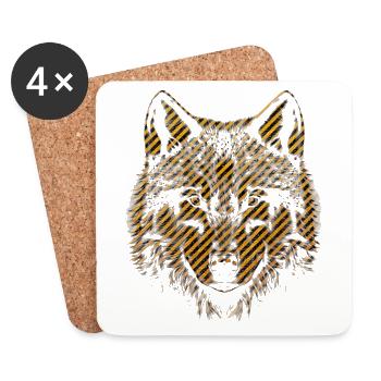 Wolf - Untersetzer (4er-Set) - Weiß - Vorne