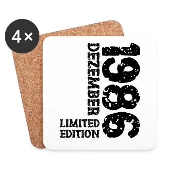 1986 Dezember Limited Edition 37. Geburtstag Deko - Untersetzer (4er-Set) - Weiß - Vorne