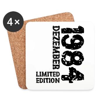 1984 Décembre Edition Limitée 39ème Anniversaire Décoration - Dessous de verre (lot de 4) - blanc - Devant
