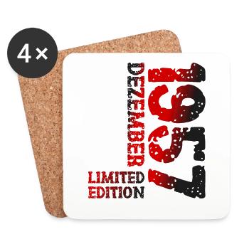 1957 Dezember Limited Edition 66. Geburtstag Deko - Untersetzer (4er-Set) - Weiß - Vorne