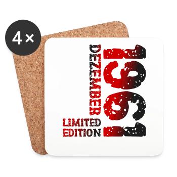 1961 Dezember Limited Edition 62. Geburtstag Deko - Untersetzer (4er-Set) - Weiß - Vorne