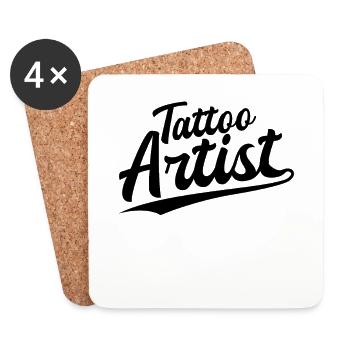 Retro Swoosh Job - Tattoo Artist - Coasters (set of 4) - white - Front