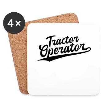 Retro Swoosh Job - Tractor Operator - Coasters (set of 4) - white - Front