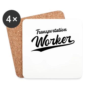 Emploi Retro Swoosh - Travailleur des transports - Dessous de verre (lot de 4) - blanc - Devant