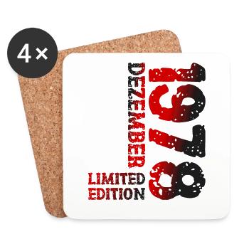 1978 Dezember Limited Edition 45. Geburtstag Deko - Untersetzer (4er-Set) - Weiß - Vorne