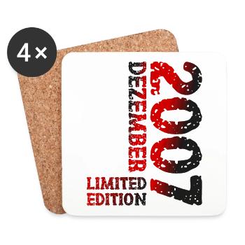 2007 Dezember Limited Edition 16. Geburtstag Deko - Untersetzer (4er-Set) - Weiß - Vorne
