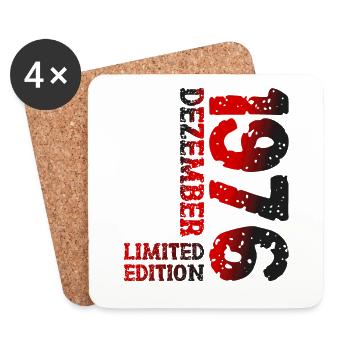 1976 Dezember Limited Edition 47. Geburtstag Deko - Untersetzer (4er-Set) - Weiß - Vorne