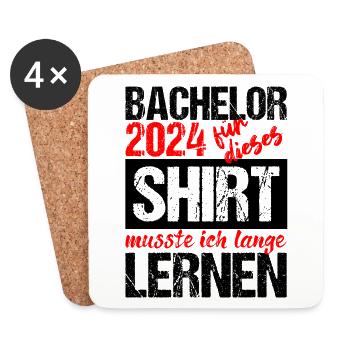 Bachelor 2024 Lange Genug Gelernt Lasst Uns Feiern - Untersetzer (4er-Set) - Weiß - Vorne