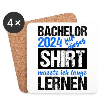 Bachelor 2024 Lange Genug Gelernt Lasst Uns Feiern - Untersetzer (4er-Set) - Weiß - Vorne
