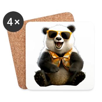 Panda Bär Sonnenbrille Pandas Liebe Süßer Pandabär - Untersetzer (4er-Set) - Weiß - Vorne