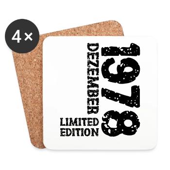 1978 Dezember Limited Edition 45. Geburtstag Deko - Untersetzer (4er-Set) - Weiß - Vorne