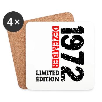 1972 Dezember Limited Edition 51. Geburtstag Deko - Untersetzer (4er-Set) - Weiß - Vorne