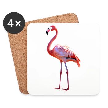 Flamingo in Pink Summer Sun Holiday Flamingos - Coasters (set of 4) - white - Front