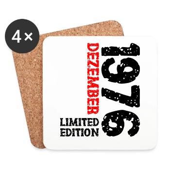 1976 Dezember Limited Edition 47. Geburtstag Deko - Untersetzer (4er-Set) - Weiß - Vorne