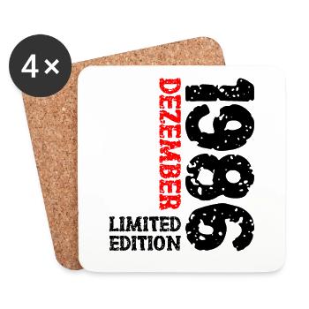 1986 Dezember Limited Edition 37. Geburtstag Deko - Untersetzer (4er-Set) - Weiß - Vorne