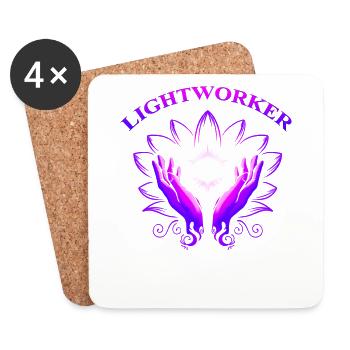 Holistic Healing Hands Lightworker Reiki - Coasters (set of 4) - white - Front