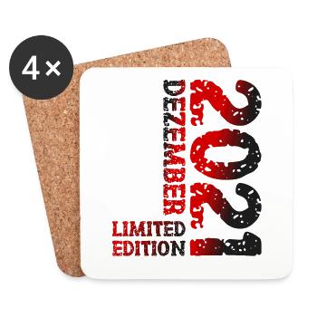 2021 Dezember Limited Edition 2. Geburtstag Deko - Untersetzer (4er-Set) - Weiß - Vorne
