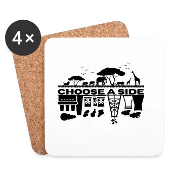 Choisir un camp - Protéger le climat - Dessous de verre (lot de 4) - blanc - Devant