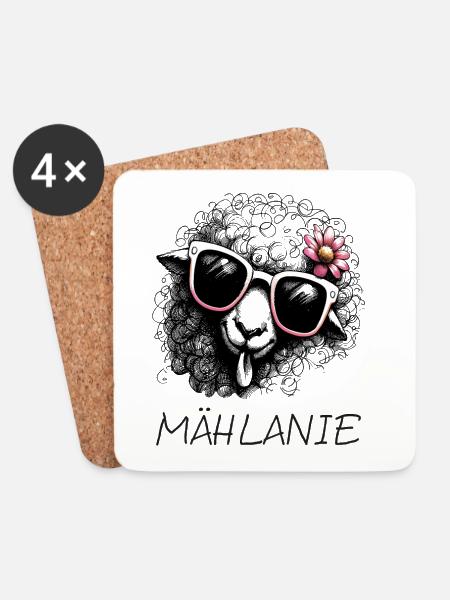 mählanie melanie meli melli schaf name lustig - Untersetzer (4er-Set) - Weiß