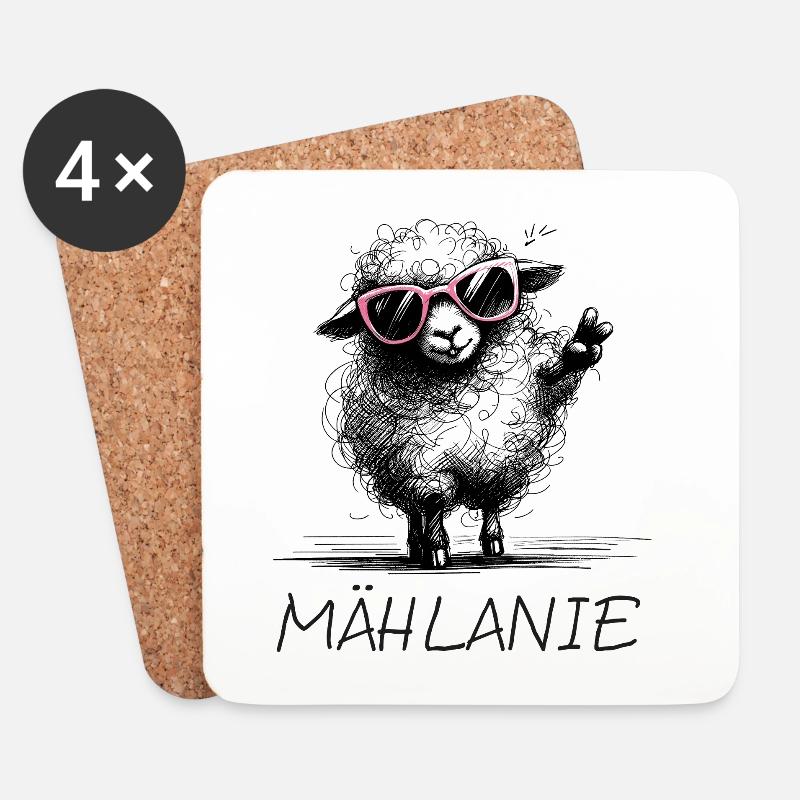 mählanie melanie meli melli schaf name lustig2 - Untersetzer (4er-Set) - Weiß