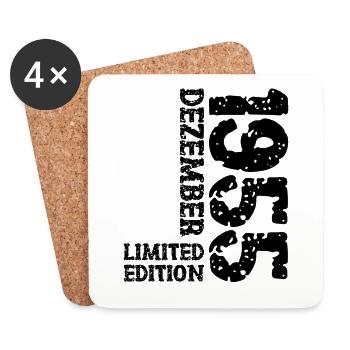 1955 décembre édition limitée 68e anniversaire décoration - Dessous de verre (lot de 4) - blanc - Devant