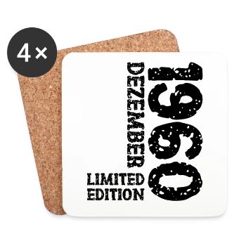1960 ' s décembre Limited Edition 63e anniversaire décoration - Dessous de verre (lot de 4) - blanc - Devant