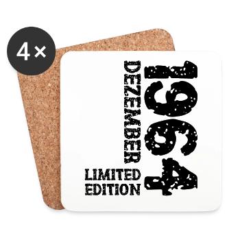 1964 December Limited Edition 59th Birthday Decoration - Coasters (set of 4) - white - Front